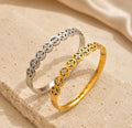 Floral Crystal Bangle Bracelet