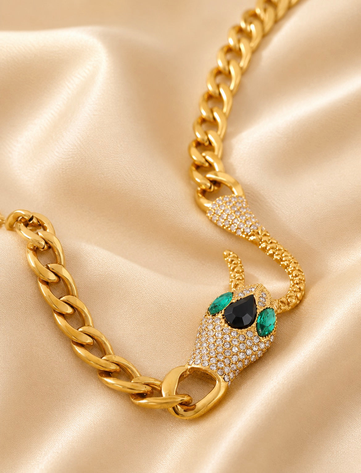 Gold Snake Choker Necklace