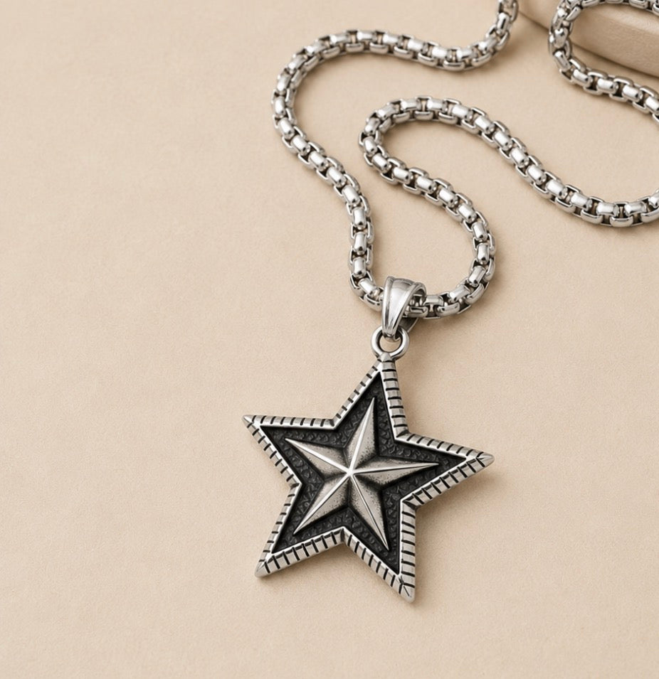 Vintage Star Pendant Necklace