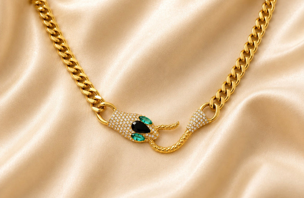 Gold Snake Choker Necklace