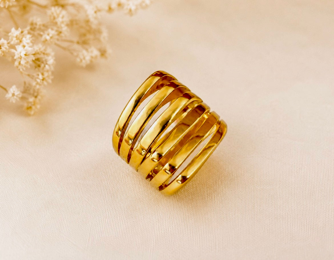 Golden Wave Ring