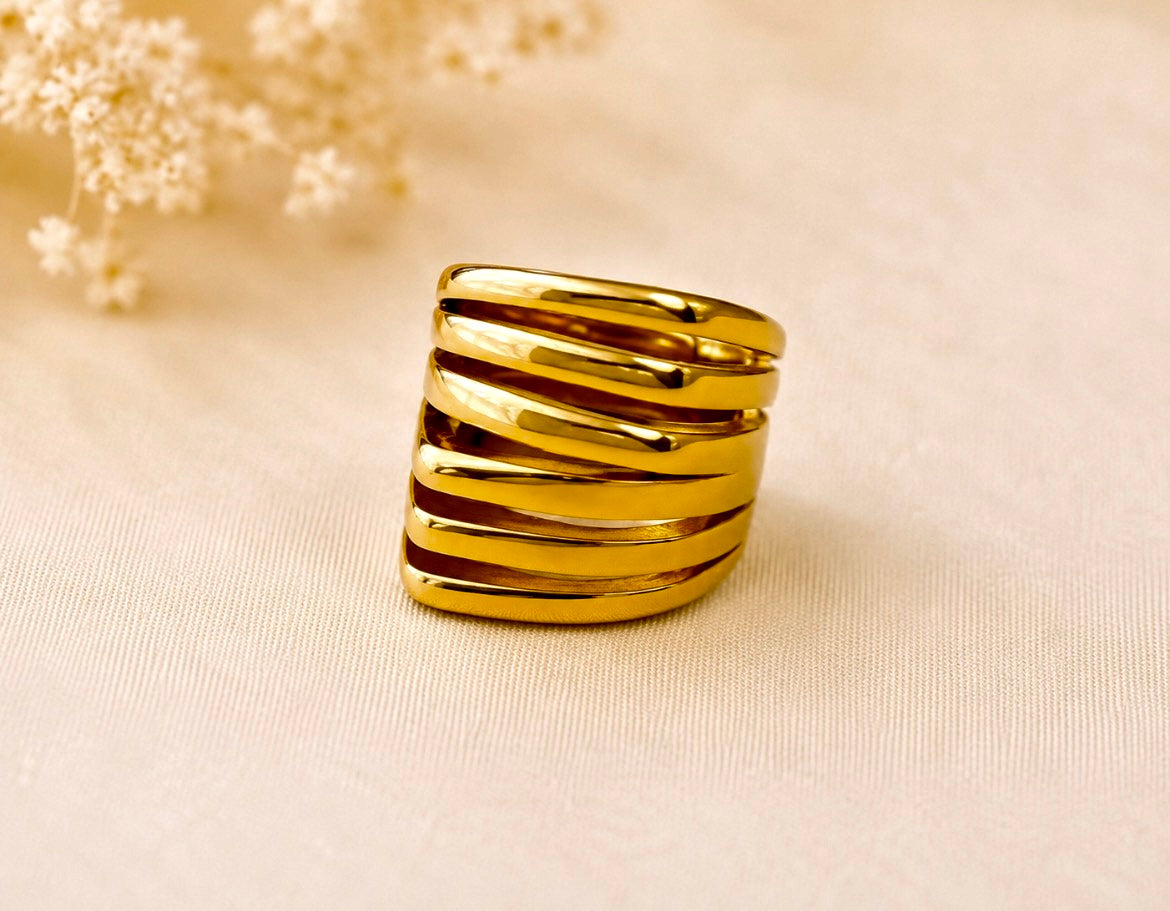 Golden Wave Ring