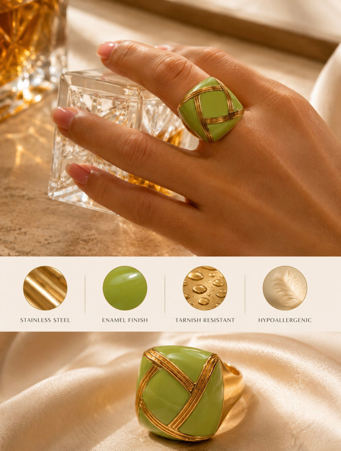 Pistachio Gold Ring