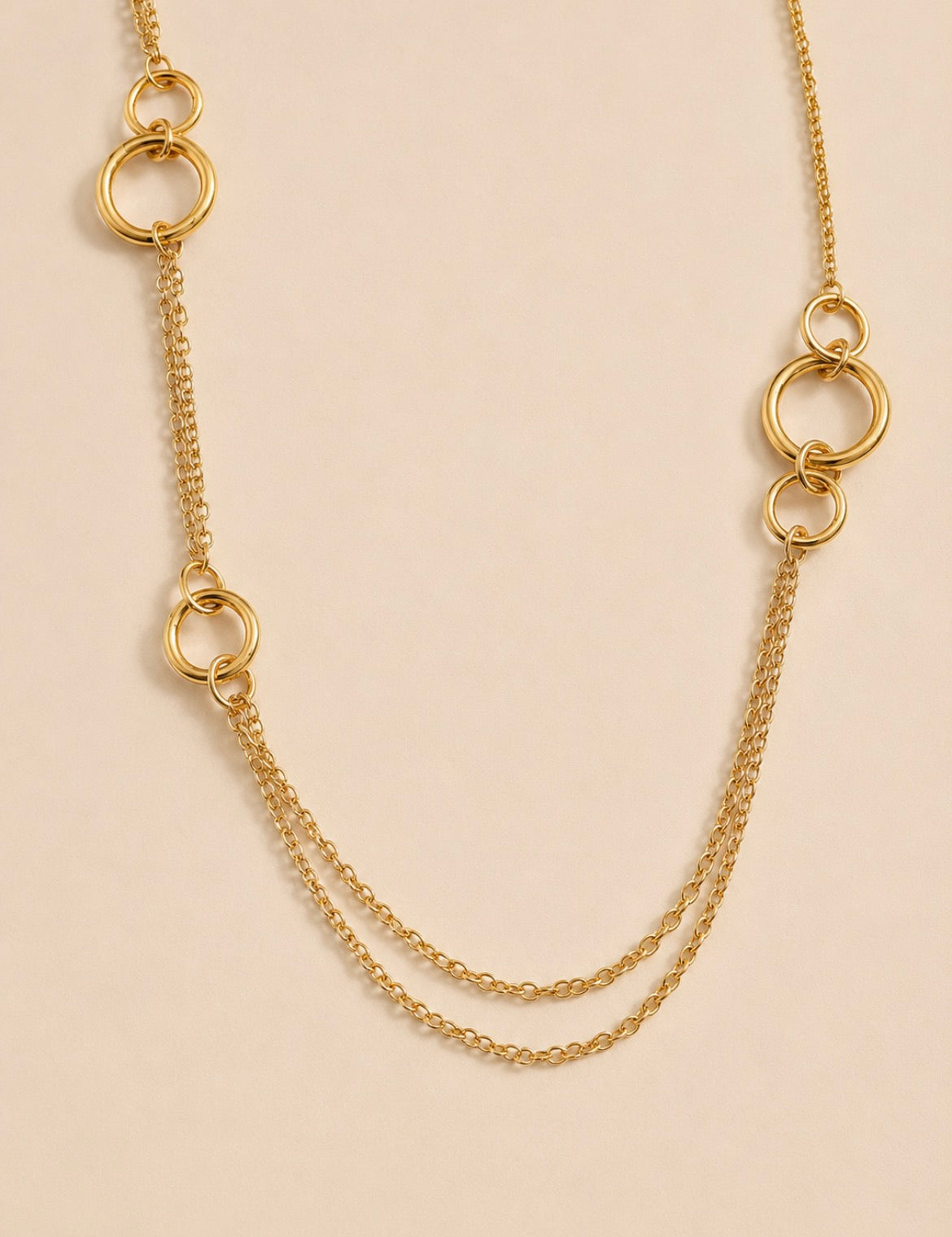 Lorena Gold Stainless Steel Layered Necklace