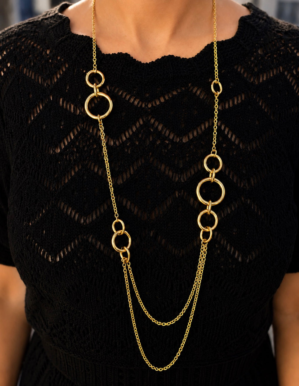 Lorena Gold Stainless Steel Layered Necklace