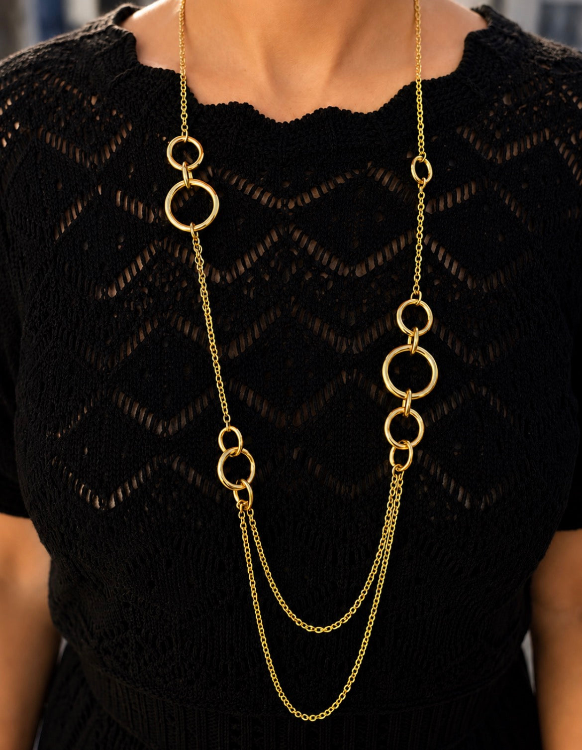 Lorena Gold Stainless Steel Layered Necklace