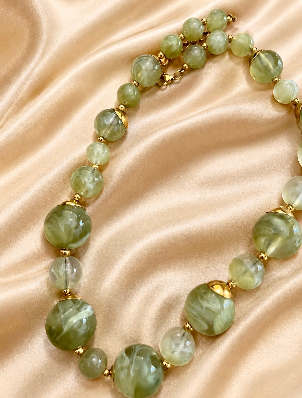 Olive Marble Statement Necklace