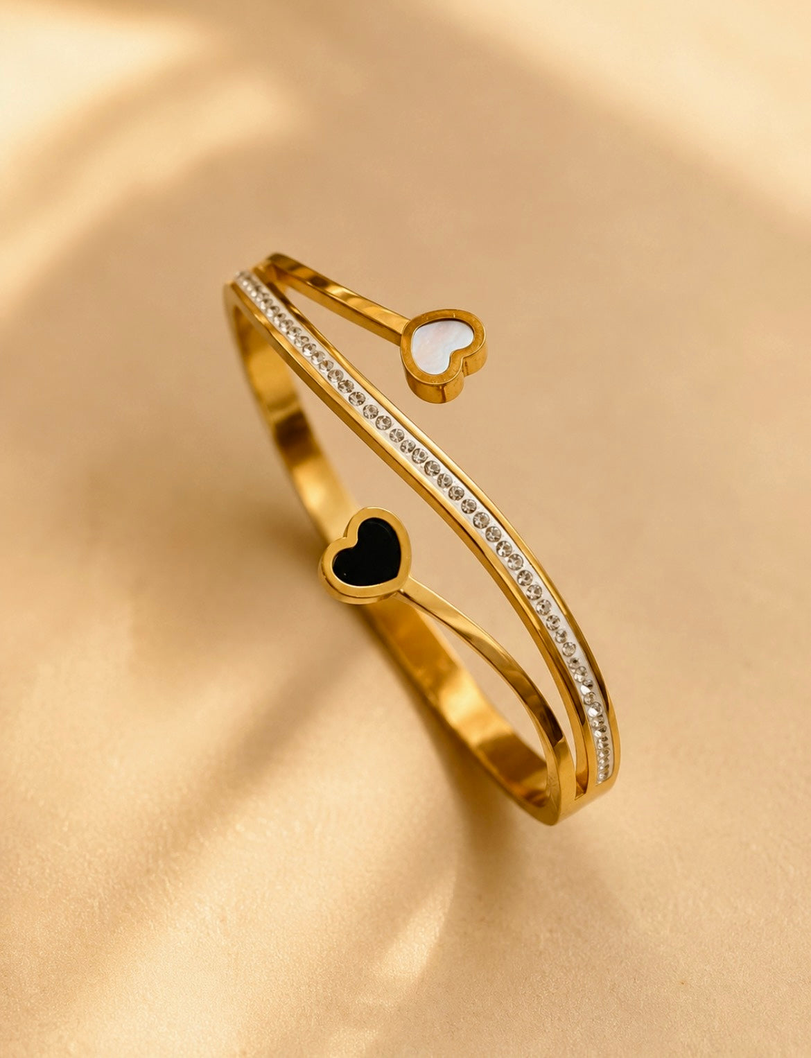 Dual heart Bangle