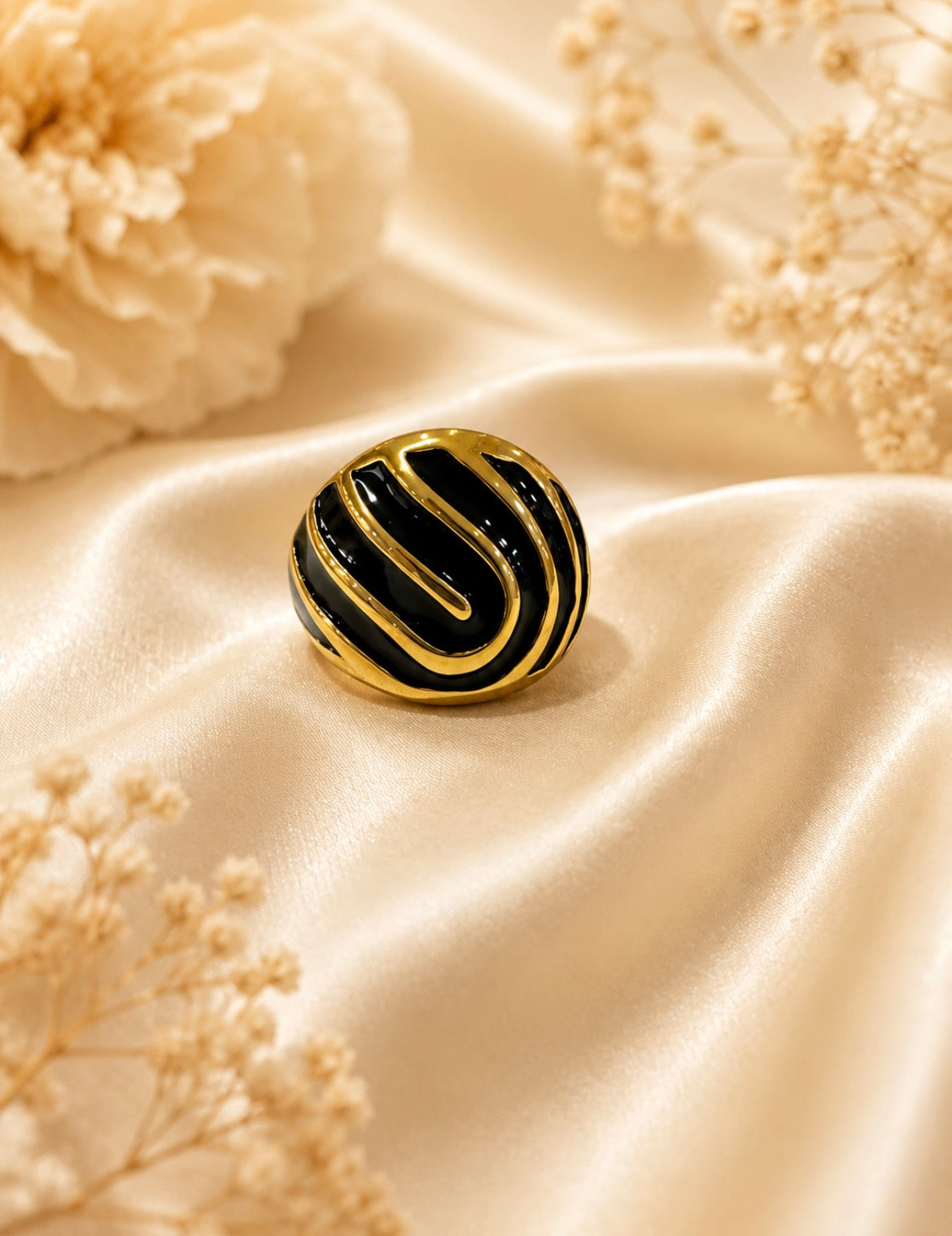Black & Gold Statement Rings