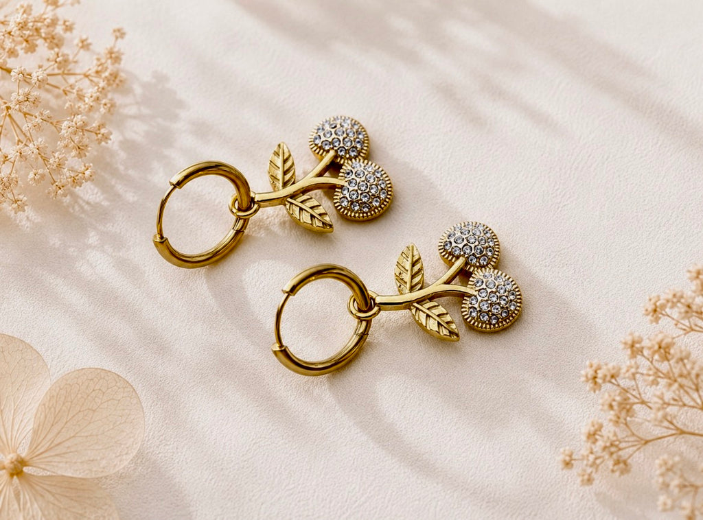Golden Cherry Earrings