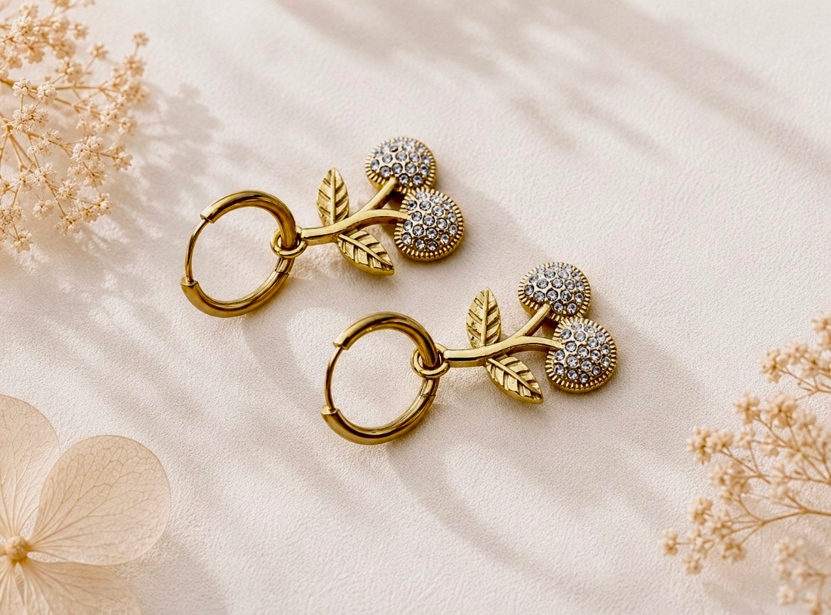 Golden Cherry Earrings