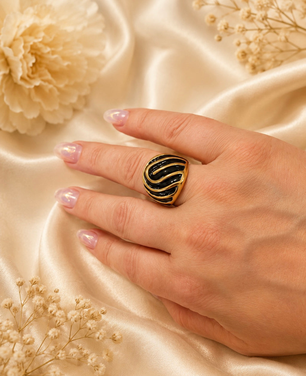 Black & Gold Statement Rings