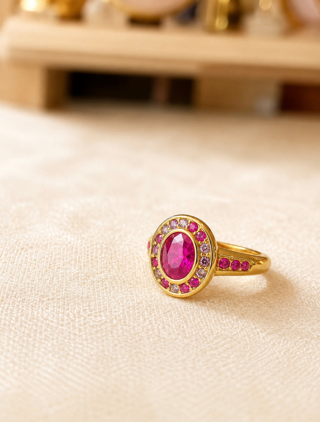 Pink Halo Ring