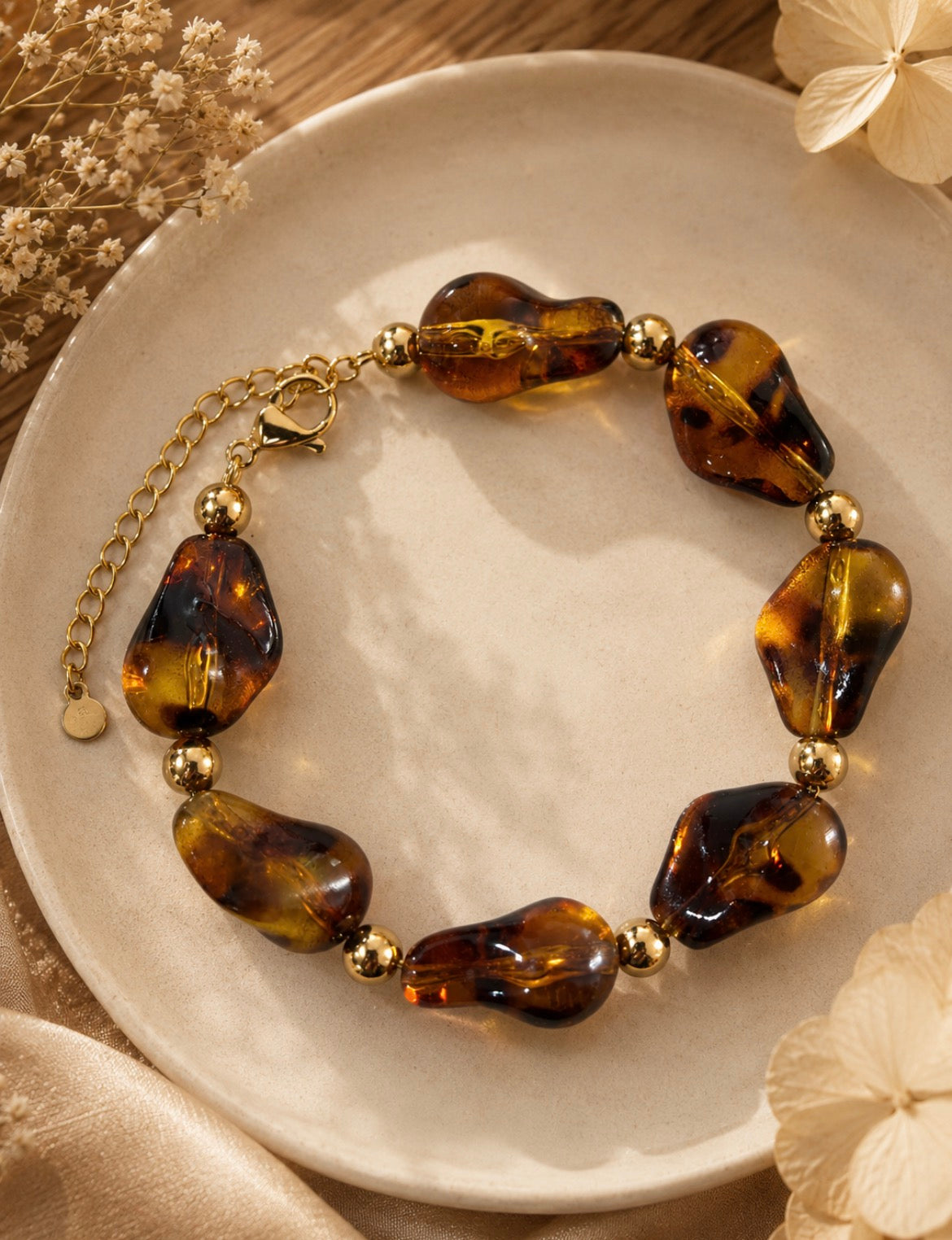 Amber Glow Acrylic Bracelet