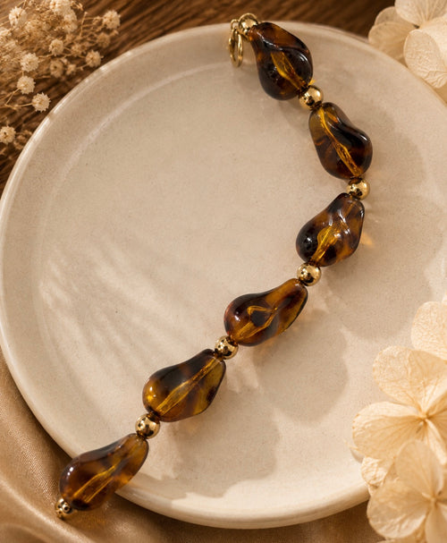 Amber Glow Acrylic Bracelet