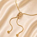 Crystal Adjustable Slider Necklace – Gold