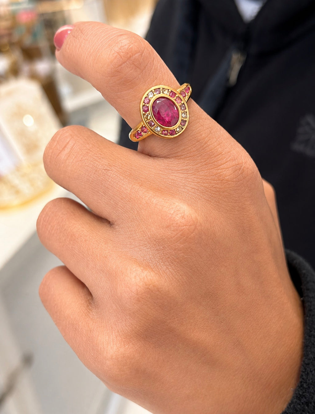 Pink Halo Ring