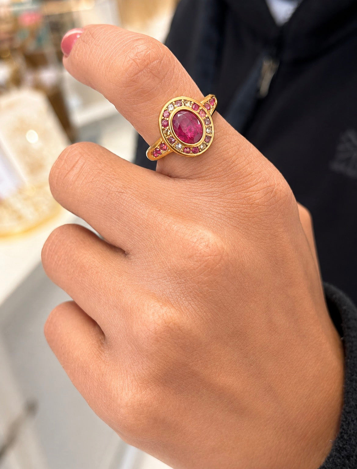 Pink Halo Ring