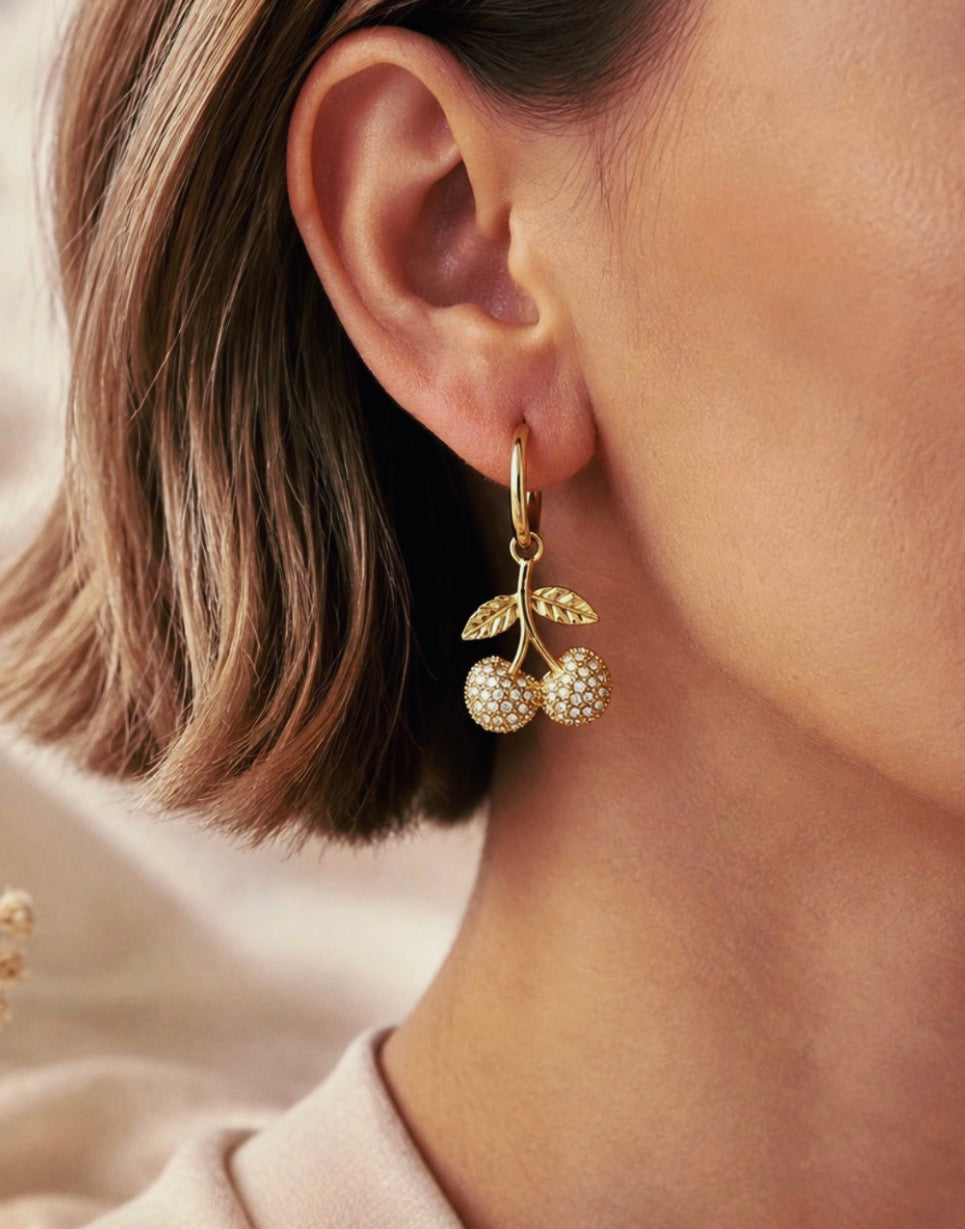 Golden Cherry Earrings