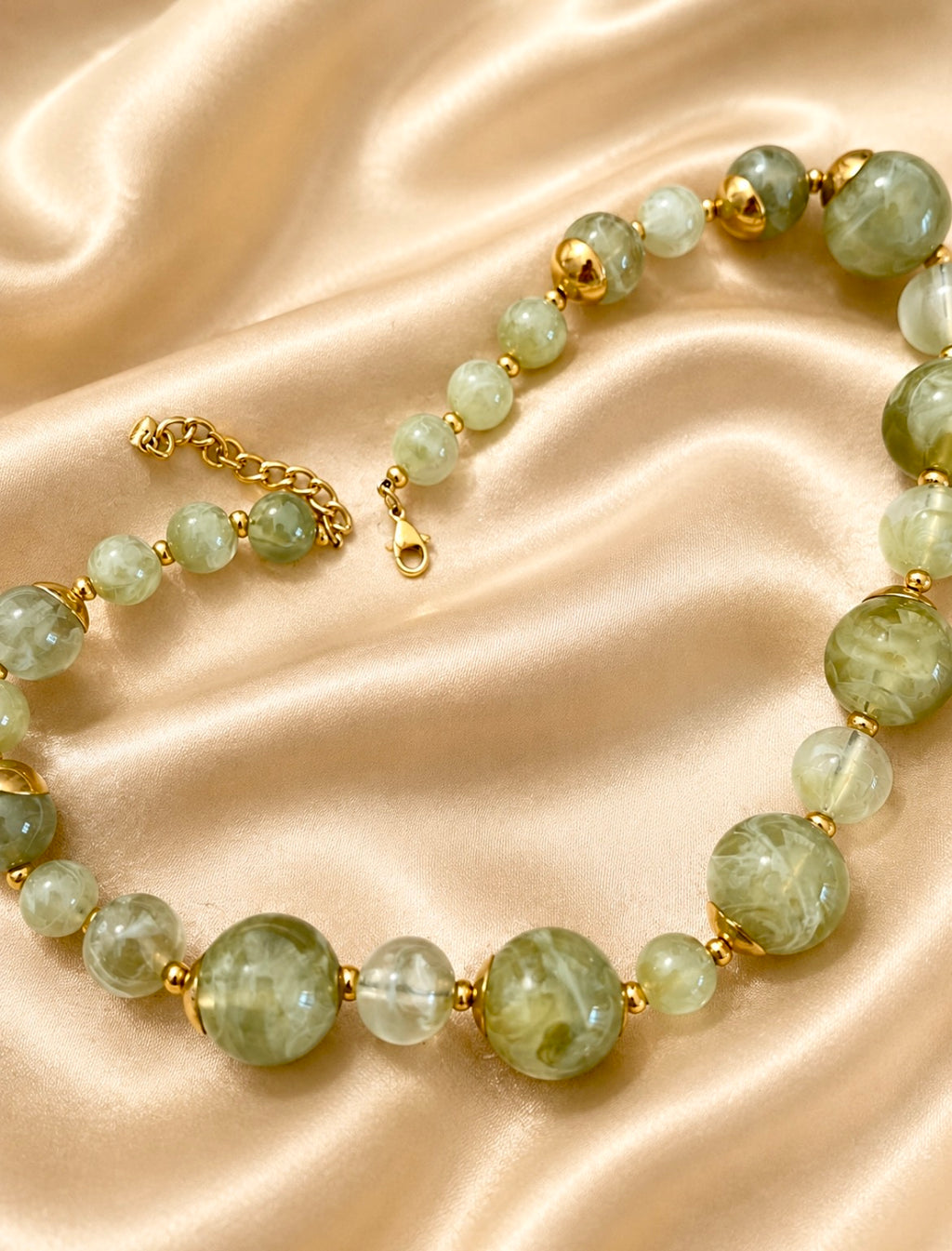 Olive Marble Statement Necklace