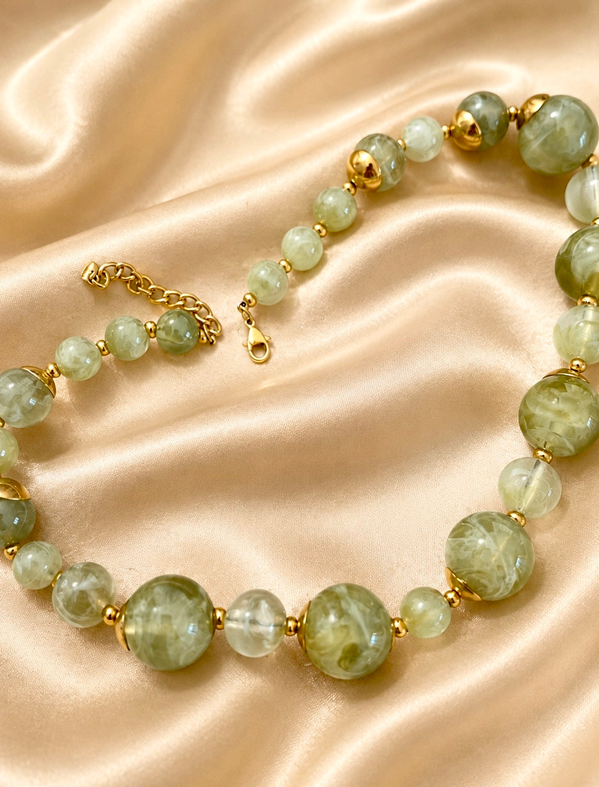 Olive Marble Statement Necklace