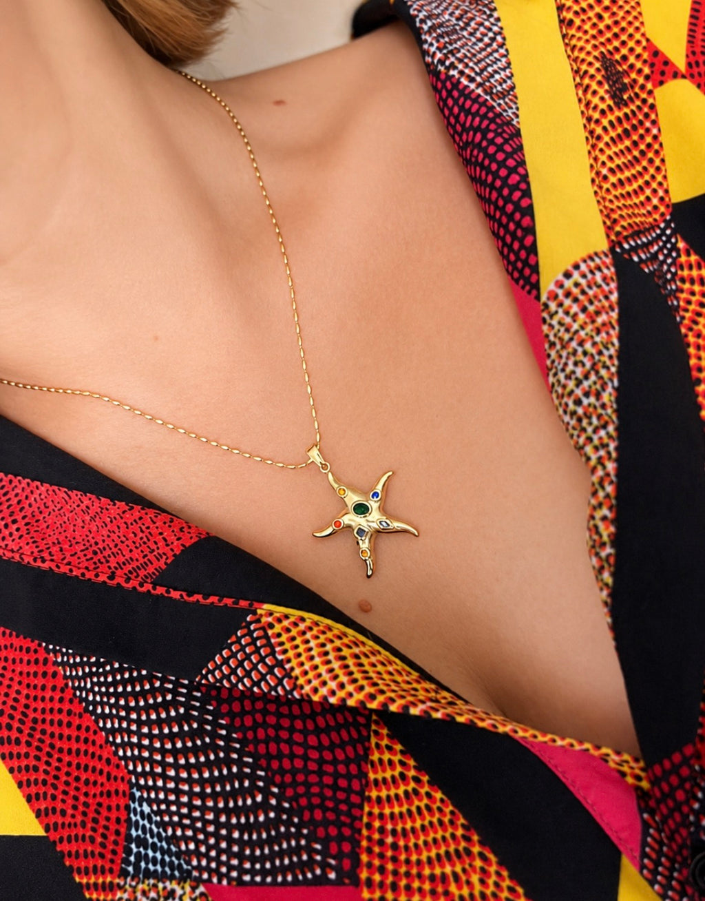 Starfish Charm Necklace – Gold