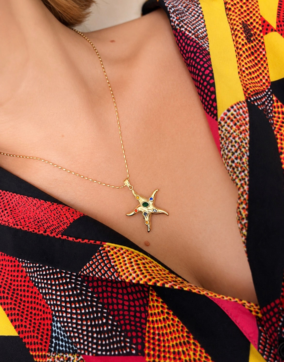 Starfish Charm Necklace – Gold