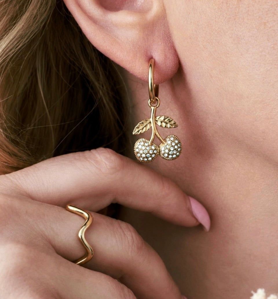 Golden Cherry Earrings